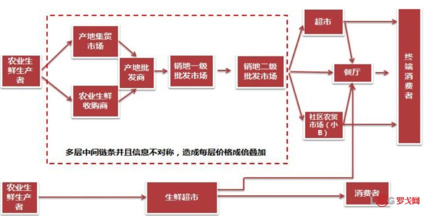 中国的生鲜农产品供应链完整的链条如下